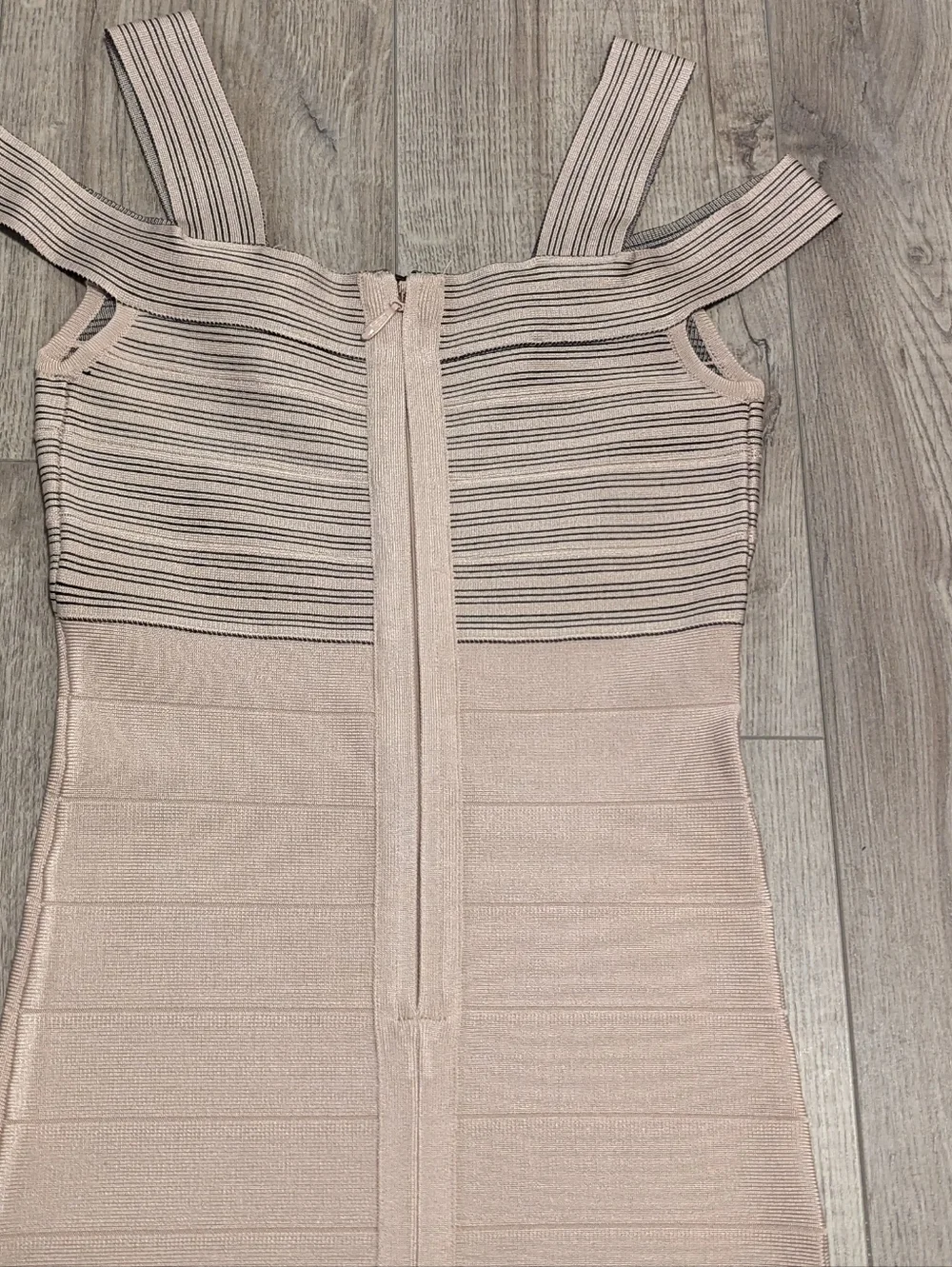 bebe Nude Blush Strappy Bandage Mini Dress - Picture 4 of 11